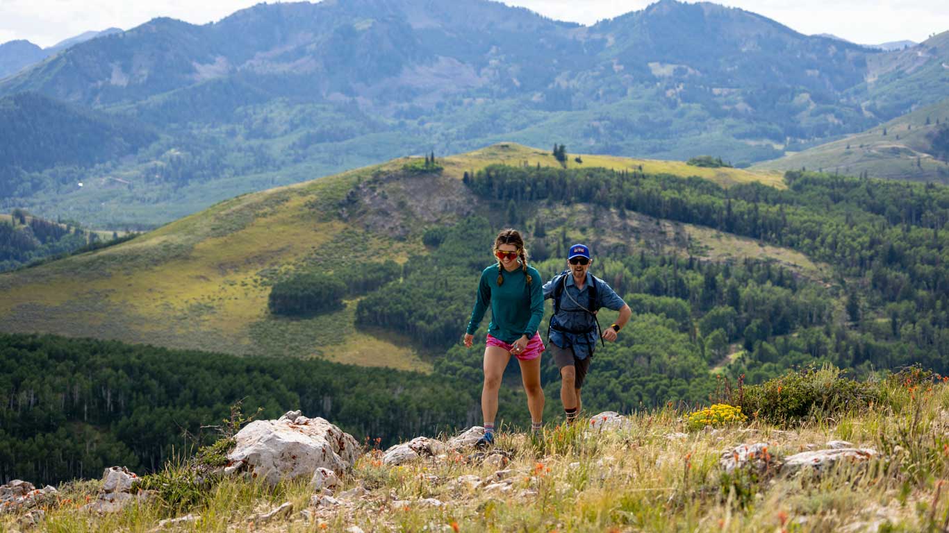 A White Pine Touring Guide leads a client on a hike near Park City, UT