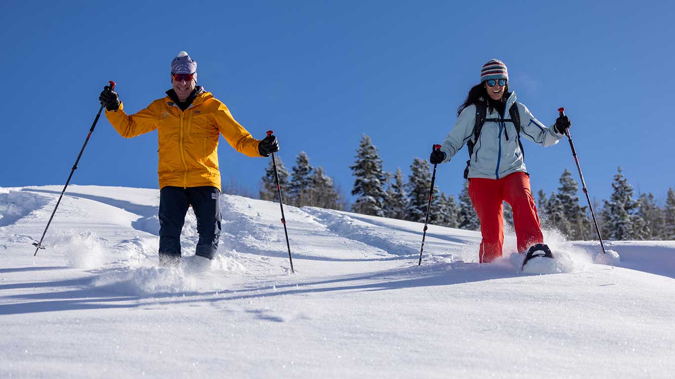 White Pine Touring guides snowshoeing near Park City, UT.