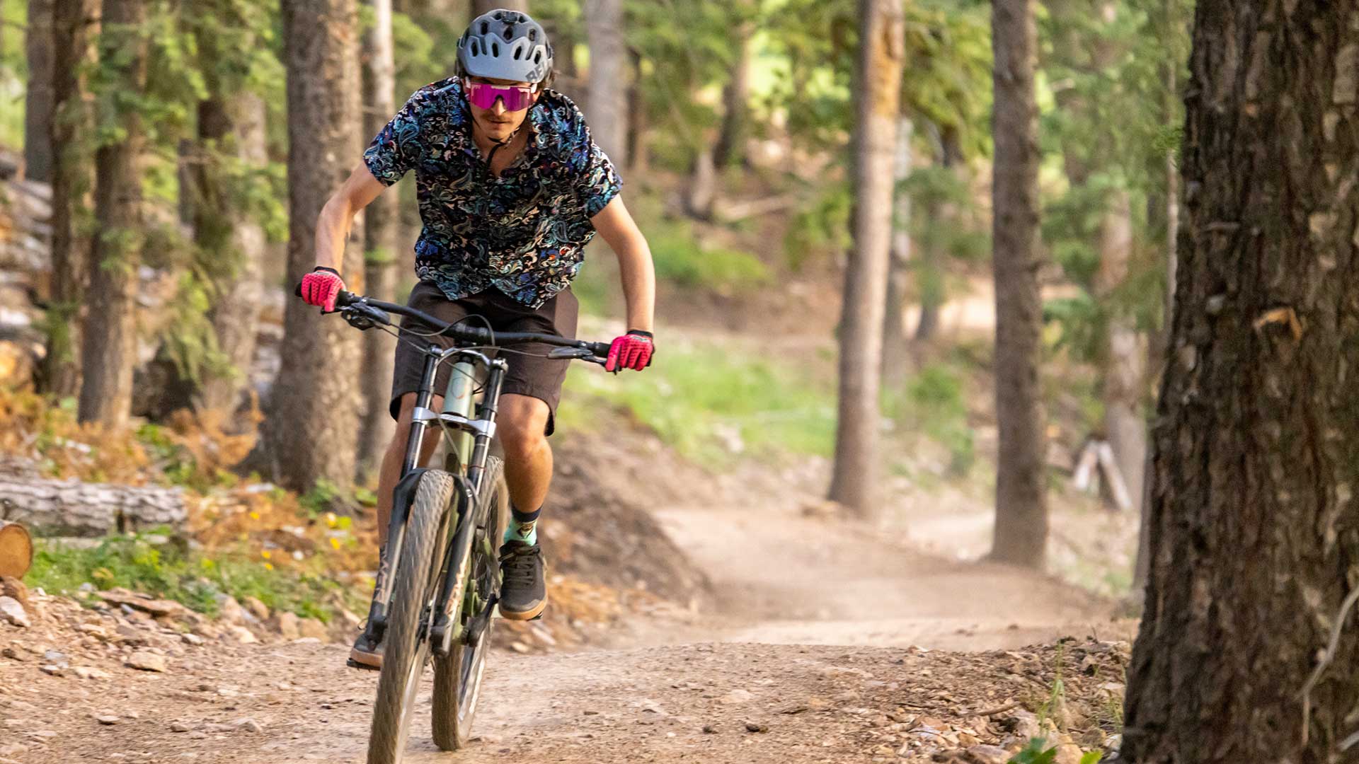 White Pine Touring Guide leading a mountain bike clinic in Park City, UT.
